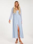 Only - Langermede kjoler - Cashmere Blue Alva Leaf - Onlamanda L/S Lon...