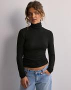 Only - Svart - Onlsille Roll Neck Top Jrs Noos