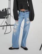 Nelly - Blå - Low Waist Loose Jeans