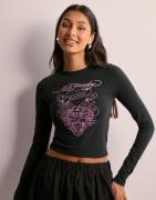 Ed Hardy - Svart - Love Runs Wild Ls Tee