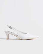 Nelly - Hvit - Pointy Low Slingback