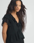 Nelly - Svart - Dreamy Flounce Blouse