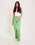 Pieces - Grønn - Pcholly Hw Wide Jeans Colour Noos B