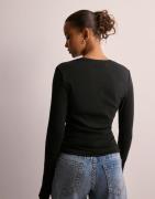 Only - Svart - Onlriley O-Neck L/S Top Jrs Noos