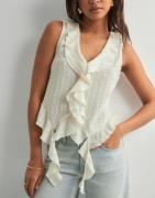 Vero Moda - Hvit - Vmida Sl Frill Top Jrs Ga