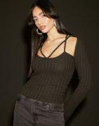 Nelly - Svart - Structure Strap Top