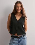 Only - Svart - Onlthana Life S/L Casual Vest Cc Tl