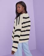 JDY - Svart - Jdyjusty L/S Stripe Pullover Knt No