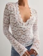 Vero Moda - Hvit - Vmdea Ls Lace Top Exp