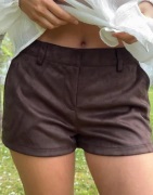 Nelly - Brun - Fake Suede Shorts