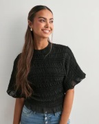 Nelly - Svart - Frill Turtleneck Blouse