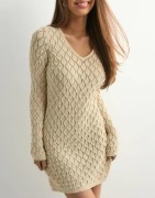 Vero Moda - Beige - Vmrani Ls V-Neck Short Knit Dress V