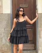 Nelly - Svart - Volume Flounce Dress