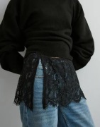 Nelly - Svart - Lace Mini Skirt