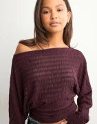 Nelly - Rød - Structure Sheer LS Top