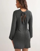 Only - Sølv - Onlcarol L/S Glitter Bow Dress Jrs