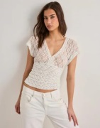 Nelly - Hvit - Lace Waist Focus Top