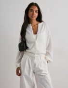 Pieces - Hvit - Pcida Ls O-Neck Knit Cardigan Noos