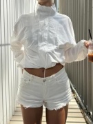 Nelly - Hvit - Colored Fringe Jeans Shorts