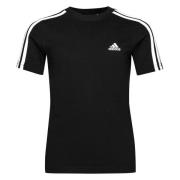 adidas T-Skjorte 3-Stripes - Sort/Hvit Barn