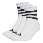 adidas Strømper 3-Stripes Cushioned Sportswear Mid-Cut 3-PK - Hvit/Sor...