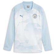 Manchester City Genser Pre Match - Silver Sky/Blå Langermet Barn