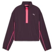 RUN FOR HER FASHION WOVEN 1/2 ZIP Midnight Plum-Sunset Glow