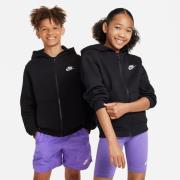 Nike Hettegenser NSW Club Fleece Full Zip - Svart/Hvit Barn