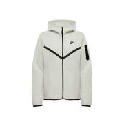 Nike Hettegenser Tech Fleece FZ Windrunner - Hvit/Svart Kvinner