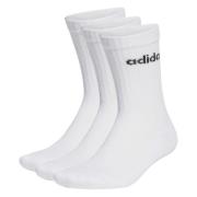 adidas Sokker Cushioned Linear Crew 3-Pakke - Hvit/Svart