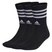 adidas Sokker Cushioned Sportswear Crew 3-Stripes 3-Pakke - Svart/Hvit