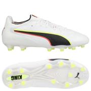 PUMA King 20 Ultimate FG/AG Unleashed - PUMA White/Glødende rød/Gul